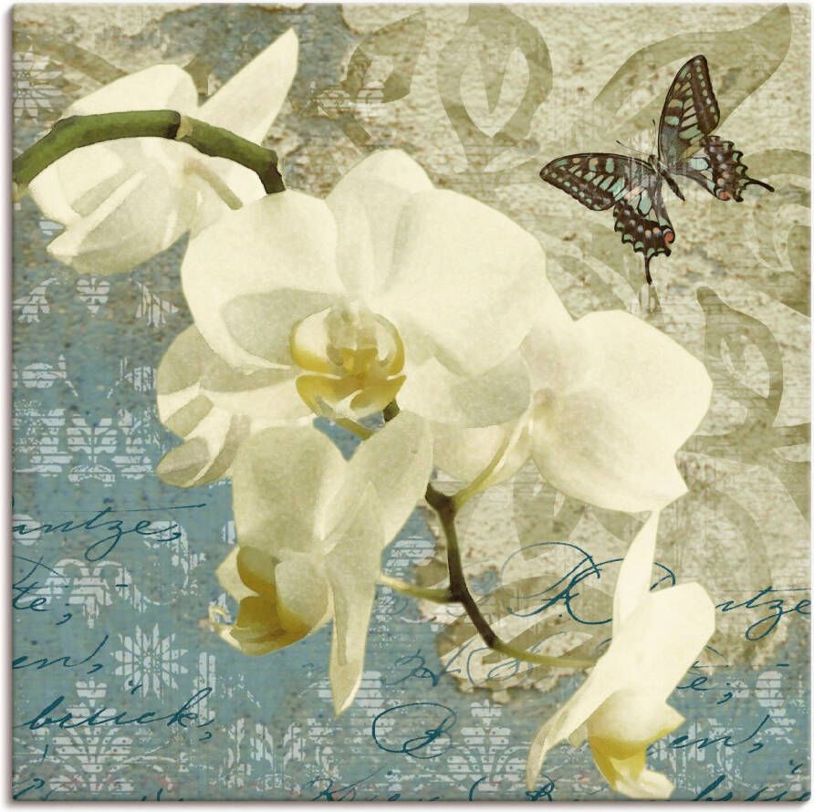 Artland Artprint op linnen Orchideeën gespannen op een spieraam