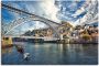 Artland Artprint op linnen Panorama Porto met Eiffel brug - Thumbnail 1