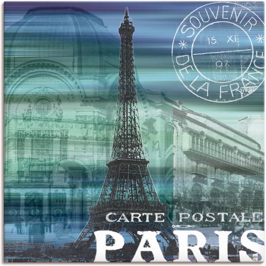 Artland Artprint op linnen Parijs Collage gespannen op een spieraam