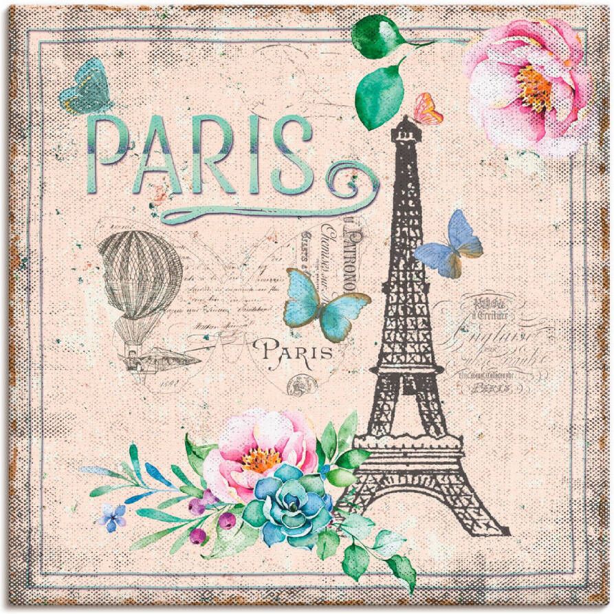 Artland Artprint op linnen Parijs Mijn liefde gespannen op een spieraam
