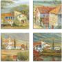 Artland Artprint op linnen Provence lavendel weide klaprozen landschap (4-delig) - Thumbnail 1