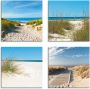 Artland Artprint op linnen Strand en duinen set van 4 verschillende maten (4-delig) - Thumbnail 1