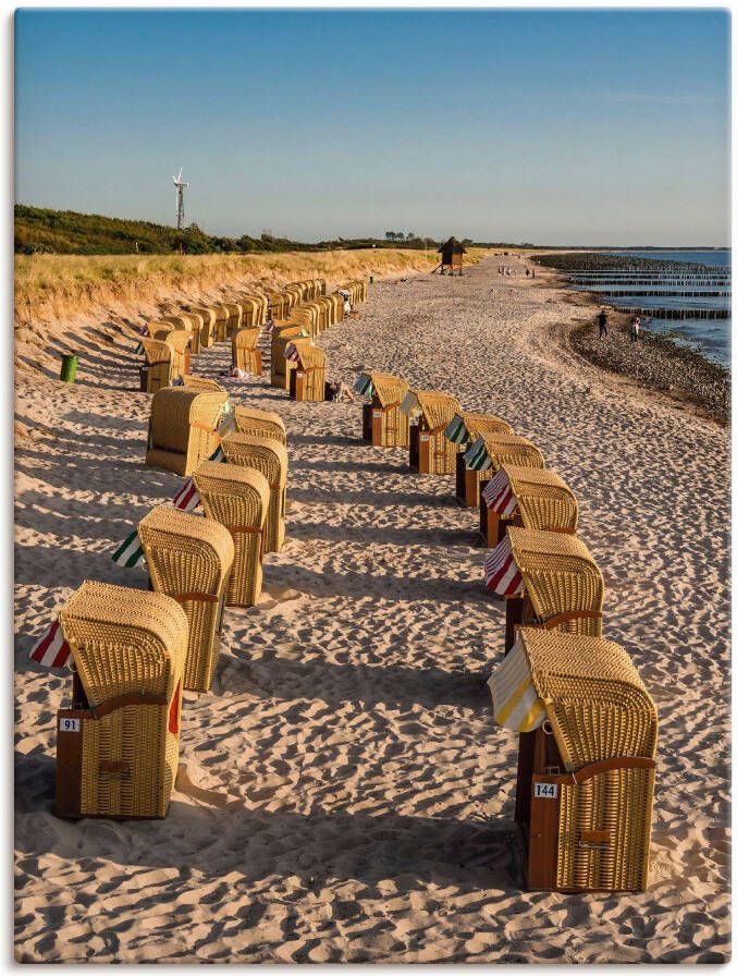 Artland Artprint op linnen Strandstoelen Oostzeekust in Wustrow