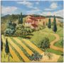 Artland Artprint op linnen Toscaans landschap II gespannen op een spieraam - Thumbnail 1