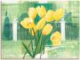 Artland Artprint op linnen Tulpen in kasteelpark gespannen op een spieraam - Thumbnail 1