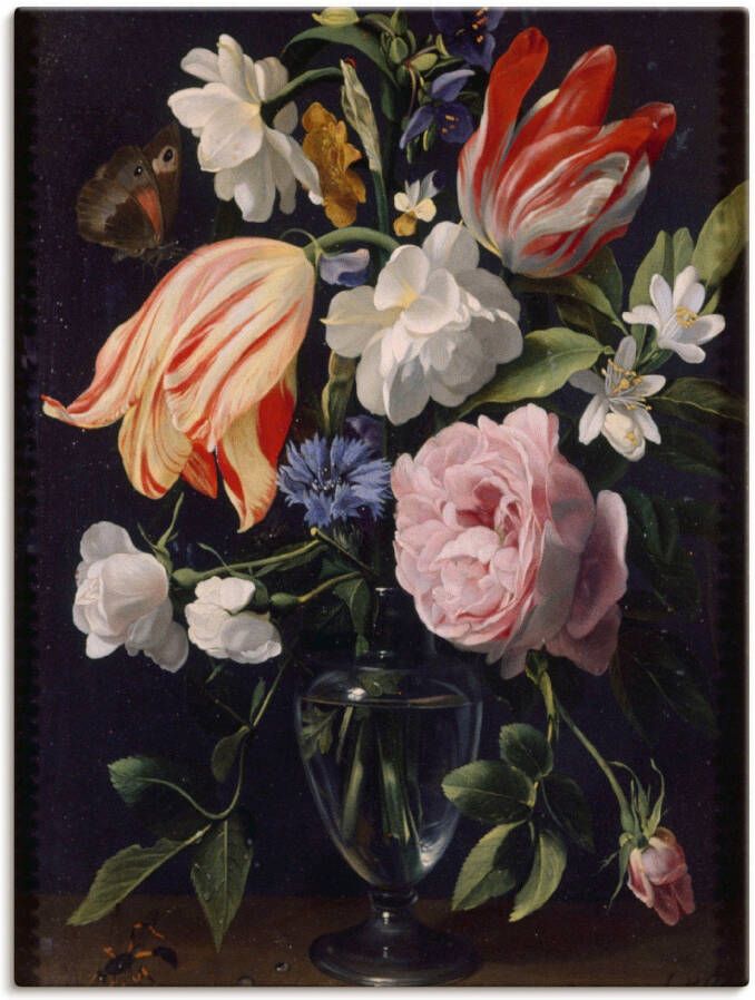 Artland Artprint op linnen Vaas met bloemen. 1637 gespannen op een spieraam