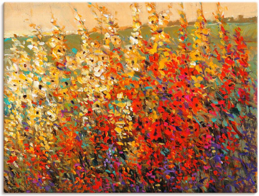 Artland Artprint op linnen Veld met herfstbloemen I gespannen op een spieraam