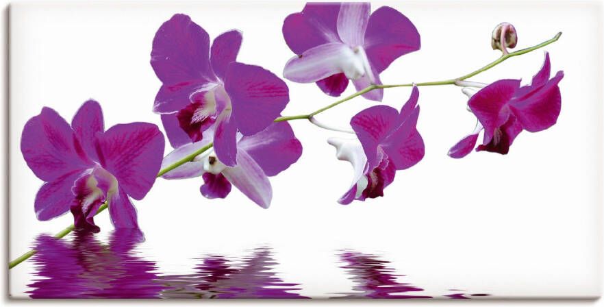 Artland Artprint op linnen Violette orchideeën gespannen op een spieraam