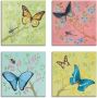 Artland Artprint op linnen Vlinders pastel set van 4 verschillende maten (4-delig) - Thumbnail 1