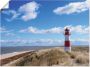 Artland Artprint op linnen Vuurtoren Sylt gespannen op een spieraam - Thumbnail 1