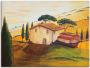 Artland Artprint op linnen Zonnebloemen in de Toscane (detail) - Thumbnail 1