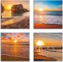 Artland Artprint op linnen Zonsondergangen aan het strand & zee (4-delig) - Thumbnail 1