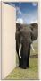 Artland Artprint Open witte deur met blik op olifant als artprint op linnen poster muursticker in verschillende maten - Thumbnail 1