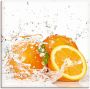 Artland Artprint Orange met spatwater als artprint op linnen poster muursticker in verschillende maten - Thumbnail 1