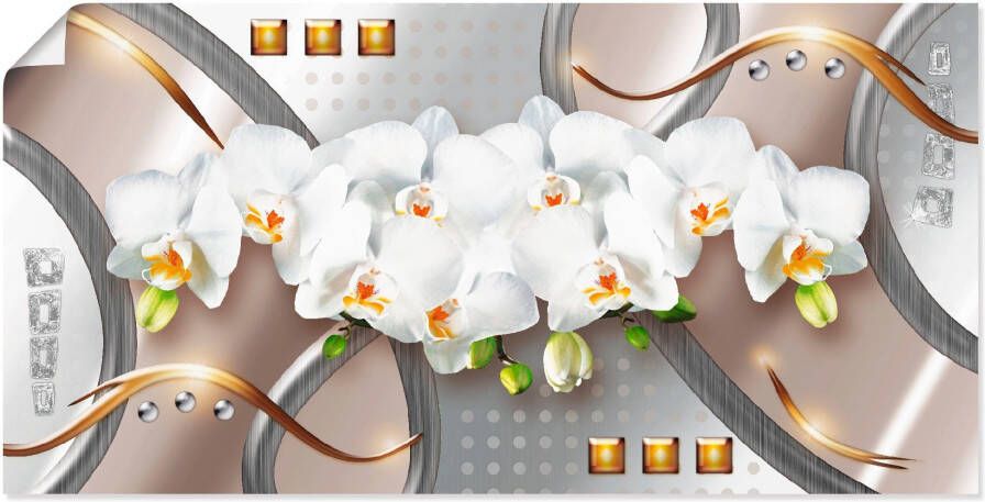Artland Artprint Orchideeën met elementen als artprint op linnen poster in verschillende formaten maten