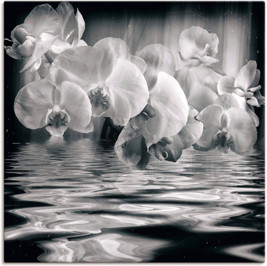 Artland Artprint Orchideeën monochroom als artprint op linnen muursticker in verschillende maten