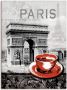 Artland Artprint Parijs Café au lait als artprint van aluminium artprint voor buiten artprint op linnen poster muursticker - Thumbnail 1