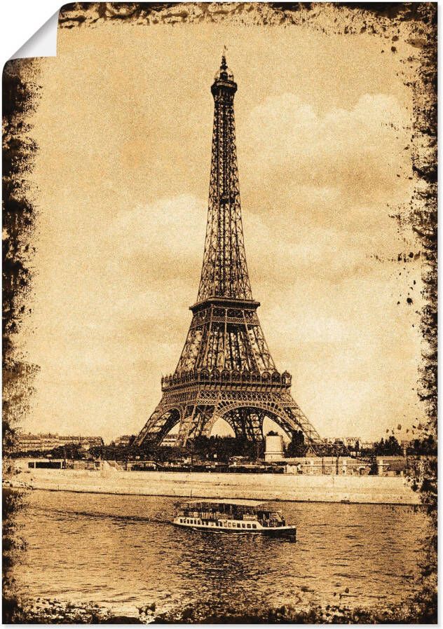 Artland Poster Parijs Eiffeltoren Vintage als artprint op linnen muursticker of poster in verschillende maten - Foto 1