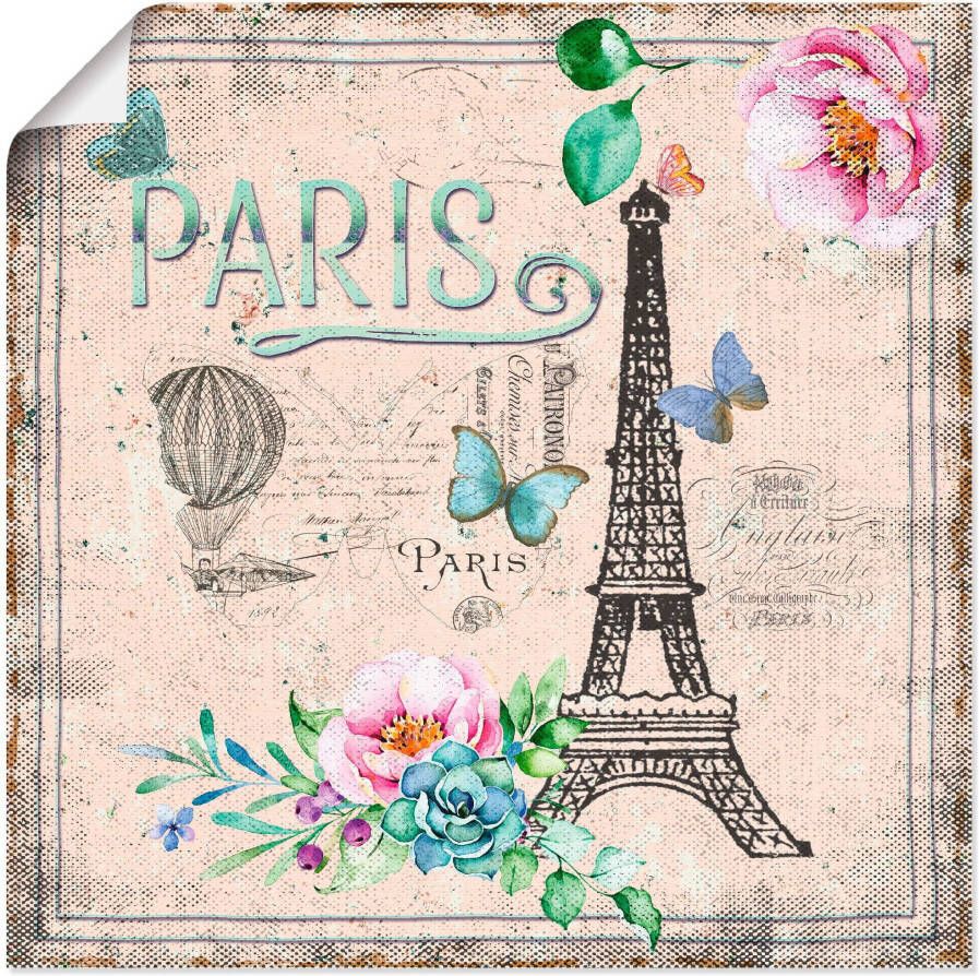 Artland Artprint op linnen Parijs Mijn liefde gespannen op een spieraam - Foto 1