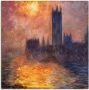 Artland Artprint op linnen Parlement in Londen bij zonsondergang - Thumbnail 1