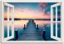 Artland Artprint Pier in zonsopkomst als artprint op linnen poster in verschillende formaten maten - Thumbnail 1