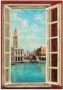 Artland Artprint Raam met uitzicht op Venetië als artprint op linnen poster muursticker in verschillende maten - Thumbnail 1