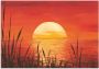 Artland Artprint Rode zonsondergang bij de oceaan als artprint van aluminium artprint voor buiten artprint op linnen poster muursticker - Thumbnail 1