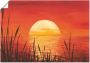 Artland Artprint Rode zonsondergang bij de oceaan als artprint van aluminium artprint voor buiten artprint op linnen poster muursticker - Thumbnail 1