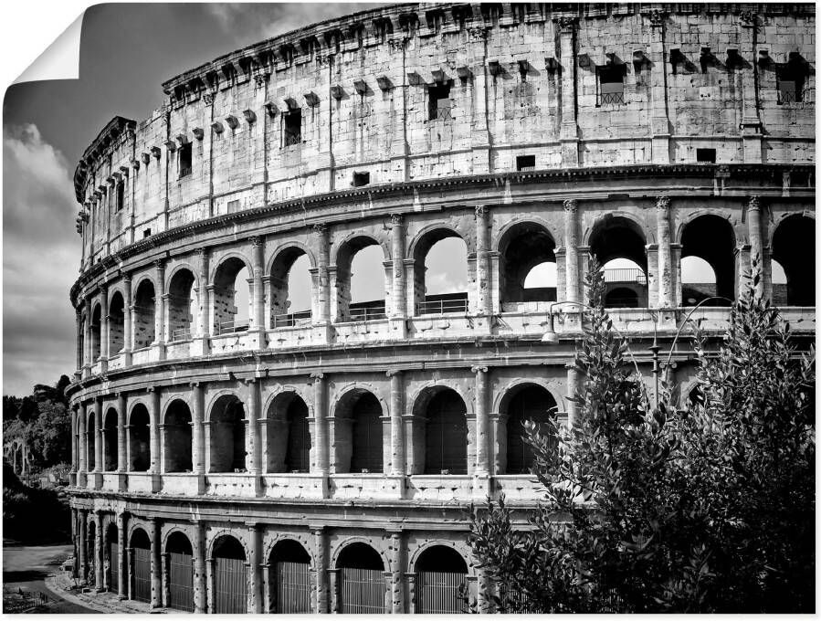 Artland Artprint Rome Colosseum monochroom als artprint van aluminium artprint voor buiten poster in diverse formaten