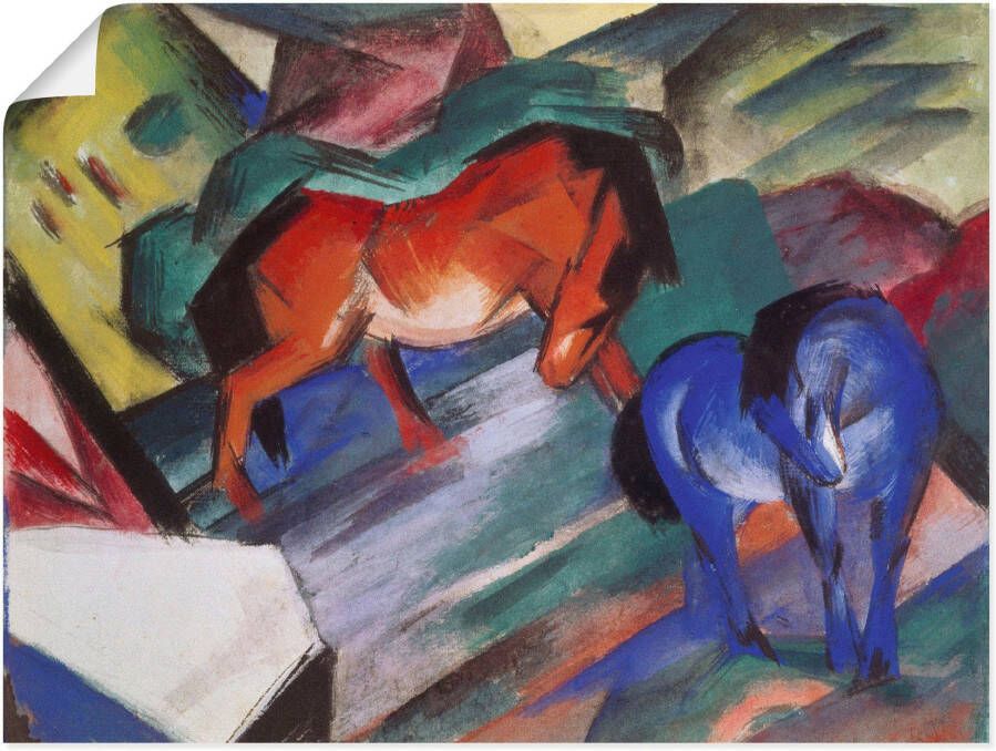 Artland Artprint Rood en blauw paard. 1912 als poster muursticker in verschillende maten