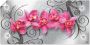Artland Artprint Roze pioenrozen in glazen vaas Roze orchideeën op ornamenten als artprint van aluminium artprint voor buiten artprint op linnen poster muursticker - Thumbnail 1