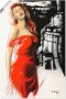 Artland Artprint Schoonheid in rode jurk als artprint van aluminium artprint voor buiten artprint op linnen poster muursticker - Thumbnail 1