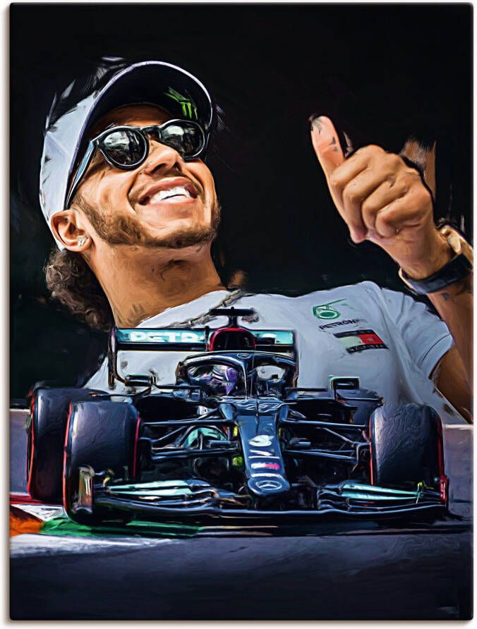 Artland Artprint Sir Lewis Hamilton alias LH44 als artprint van aluminium artprint voor buiten artprint op linnen poster in verschillende maten. maten