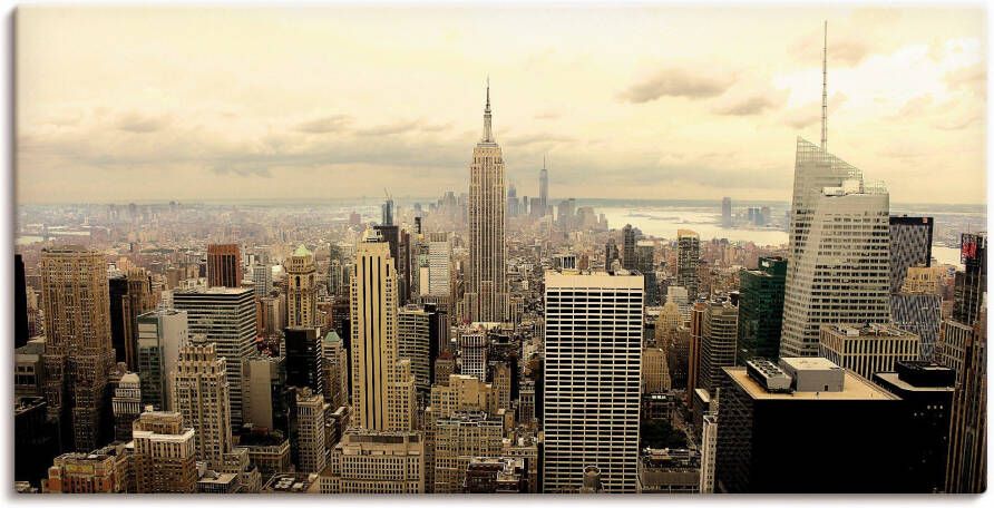 Artland Artprint Skyline Manhattan New York als artprint van aluminium artprint voor buiten artprint op linnen poster muursticker