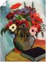 Artland Artprint Stilleven met anemonen en blauw boek als artprint op linnen poster in verschillende formaten maten - Thumbnail 1