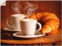 Artland Artprint Stomende cappuccino en croissant als artprint op linnen poster muursticker in verschillende maten - Thumbnail 1