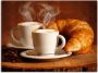 Artland Artprint Stomende cappuccino en croissant als artprint op linnen poster muursticker in verschillende maten - Thumbnail 1