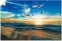 Artland Artprint Strand meeuwen zee zonsondergang als artprint van aluminium artprint voor buiten artprint op linnen poster muursticker - Thumbnail 1