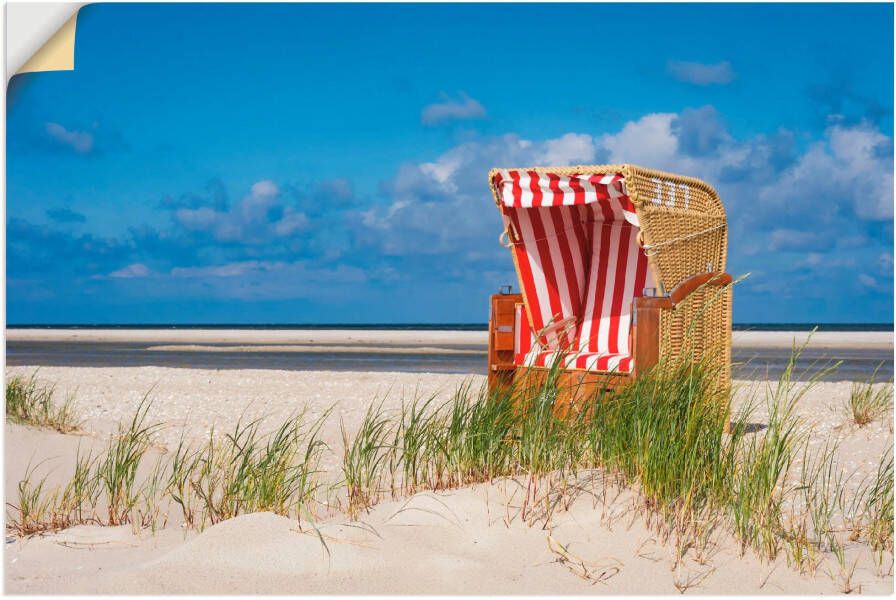 Artland Artprint Strandstoel 337 als artprint op linnen muursticker in verschillende maten