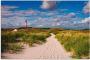 Artland Artprint Strandweg naar de vuurtoren eiland Amrum als artprint van aluminium artprint voor buiten artprint op linnen poster in verschillende maten. maten - Thumbnail 1