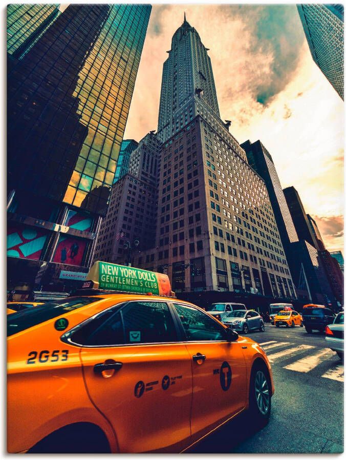 Artland Artprint Taxi in New York als artprint op linnen poster in verschillende formaten maten
