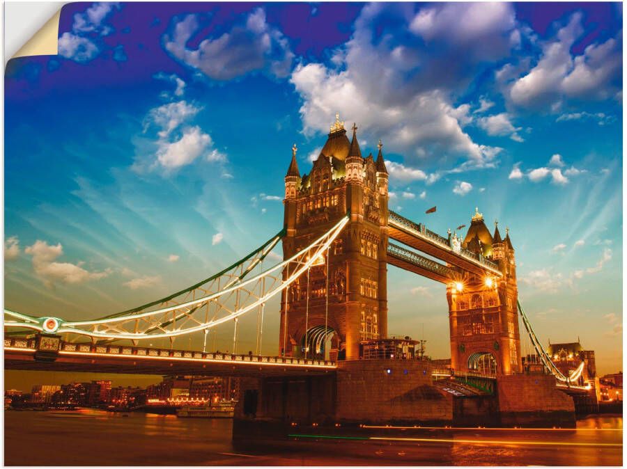 Artland Artprint Tower Bridge als artprint op linnen muursticker in verschillende maten