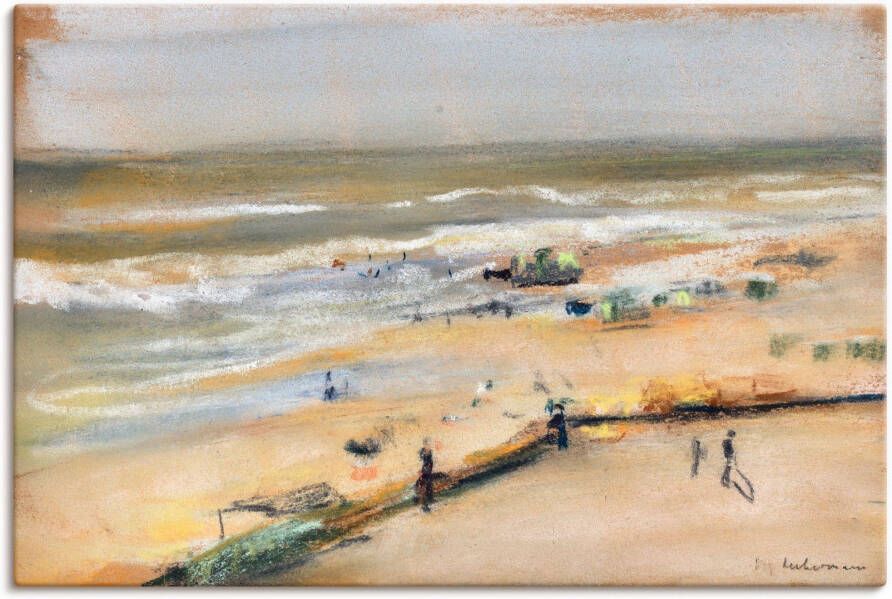 Artland Artprint Uitzicht vanaf de duin op de zee Noordwijk als artprint op linnen in verschillende maten