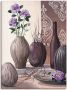 Artland Artprint Violette rozen en bruine vazen als artprint op linnen in verschillende maten - Thumbnail 1