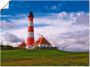 Artland Artprint Vuurtoren Westerheversand als artprint op linnen poster in verschillende formaten maten - Thumbnail 1