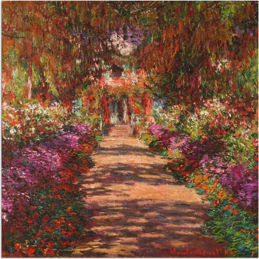 Artland Artprint Weg in Monets tuin in Giverny. 1902 als artprint van aluminium artprint voor buiten artprint op linnen poster muursticker