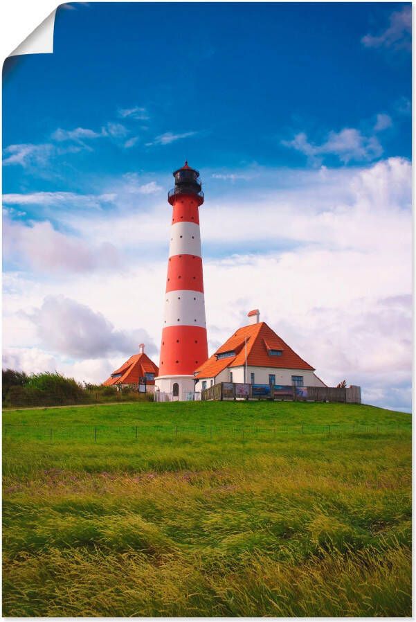 Artland Artprint Westerhever vuurtoren als artprint van aluminium artprint voor buiten artprint op linnen poster in verschillende maten. maten - Foto 1