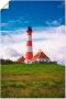 Artland Artprint Westerhever vuurtoren als artprint van aluminium artprint voor buiten artprint op linnen poster in verschillende maten. maten - Thumbnail 1