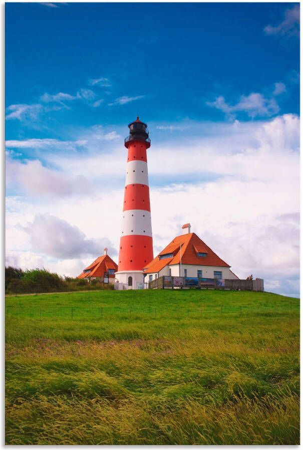 Artland Artprint Westerhever vuurtoren als artprint van aluminium artprint voor buiten artprint op linnen poster in verschillende maten. maten