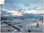 Artland Artprint Winter zonsondergang aan zee als artprint op linnen poster muursticker in verschillende maten - Thumbnail 1